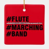 Flute Marching Band Hashtags Keramikornament (Rückseite)
