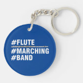 Flute Marching Band Hashtags Schlüsselanhänger (Rückseite)