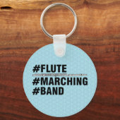 Flute Marching Band Hashtags Schlüsselanhänger (Vorderseite)