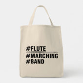 Flute Marching Band Hashtags Tragetasche (Rückseite)