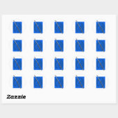 Flute mit Blue Treble Clef Hintergrund Runder Aufkleber (Blatt)