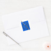 Flute mit Blue Treble Clef Hintergrund Runder Aufkleber (Umschlag)