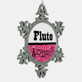Flute Music Band Geschenk Schneeflocken Zinn-Ornament (Links)