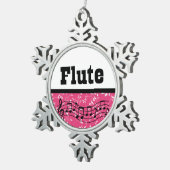 Flute Music Band Geschenk Schneeflocken Zinn-Ornament (Rechts)
