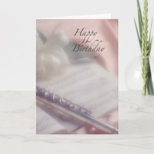 Flute Music Birthday Karte (Vorderseite)