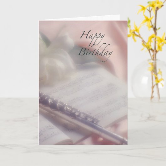 Flute Music Birthday Karte (Gelbe Blume)