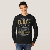 Flute Music Instrument Notes Flutist Player Beginn T-Shirt (Vorne ganz)