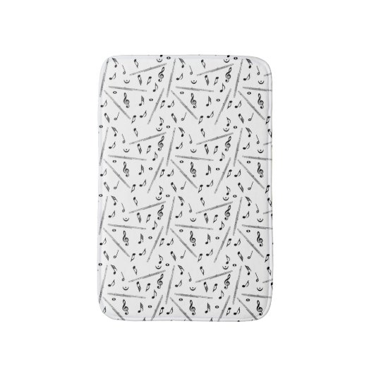 Flute Music Note Badematte (Vorderseite Vertikal)