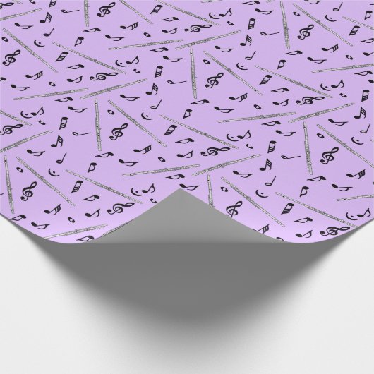Flute Music Note Geschenkpapier (Ecke)