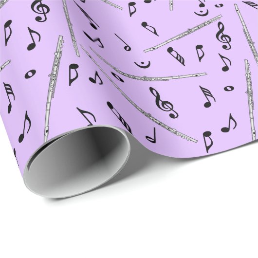 Flute Music Note Geschenkpapier (Rolleneckpunkt)