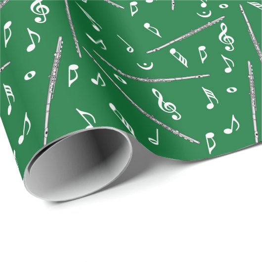 Flute Music Note Geschenkpapier (Rolleneckpunkt)