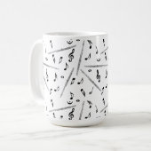 Flute Music Note Kaffeetasse (Vorderseite Links)