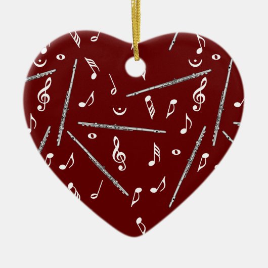Flute Music Note Keramik Ornament (Vorne)