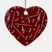 Flute Music Note Keramik Ornament (Hinten)