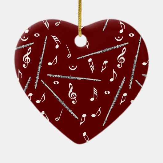 Flute Music Note Keramik Ornament (Hinten)