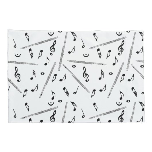 Flute Music Note Kissenbezug (Rückseite-Rechts)