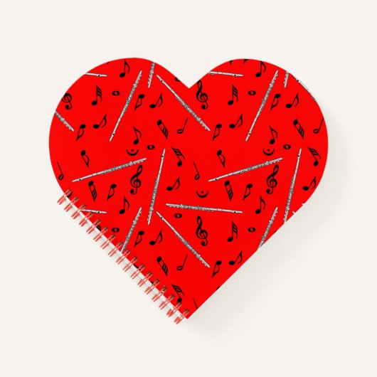 Flute Music Note Notizblock (Vorderseite)