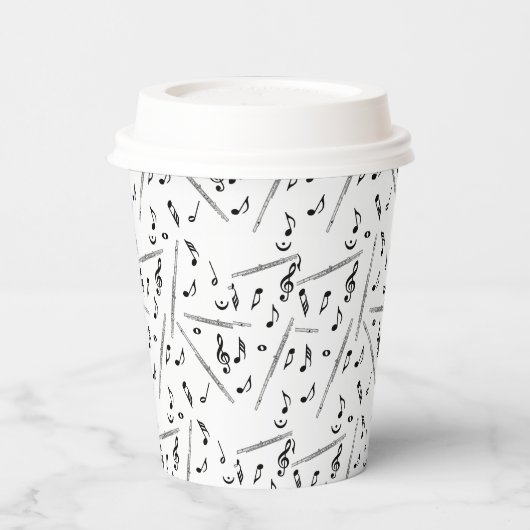 Flute Music Note Pappbecher (Links)