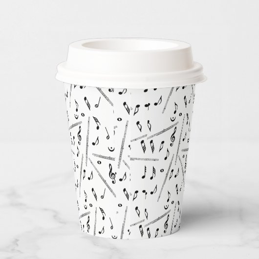 Flute Music Note Pappbecher (Rechts)