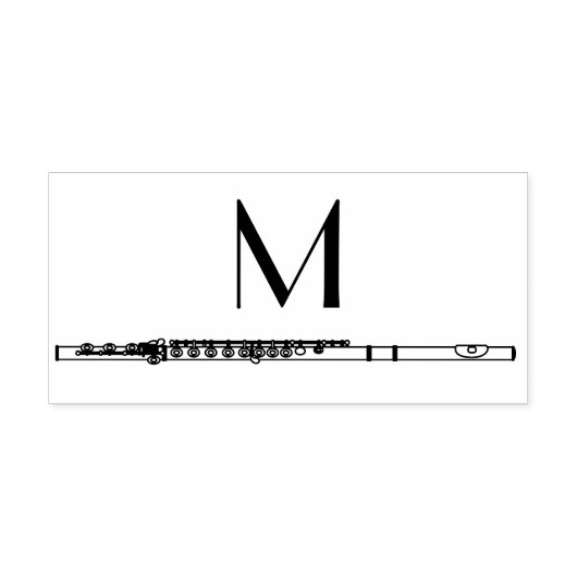 Flute Musician Music Teacher Band Gummistempel (Prägung)