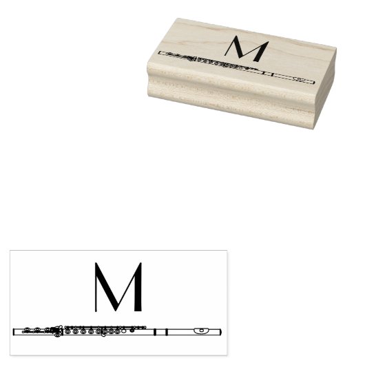 Flute Musician Music Teacher Band Gummistempel (Stempel)