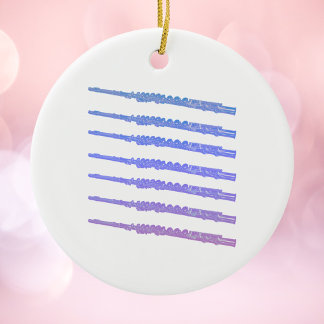 Flute Musik Pink Lila Keramik Ornament