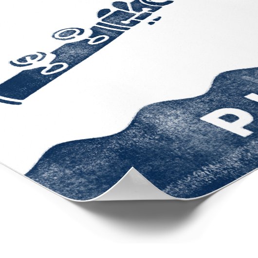 Flute Musik Poster Blaues weißes Stück Kunstdrucke (Ecke)