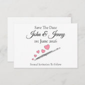 Flute Musiker Hochzeit speichern das Datum (Vorne/Hinten)