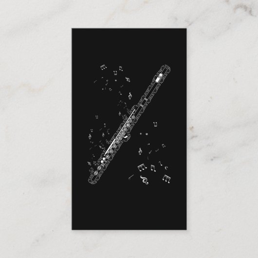 Flute Musiknoten Instrumentenmusiker Flutist Visitenkarte (Vorderseite)