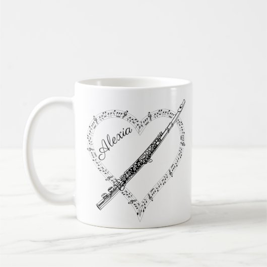 Flute Musiknoten Kaffeezubereitung Tasse (Links)