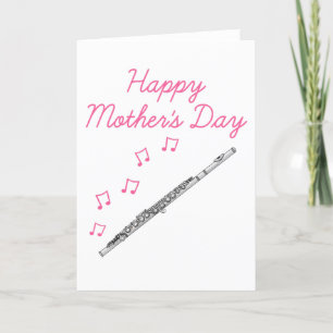 Flute Muttertag Flutist Woodwind Musiker Dankeskarte