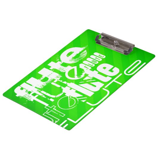 Flute; Neon-grüne Streifen Klemmbrett (Schrägansicht)