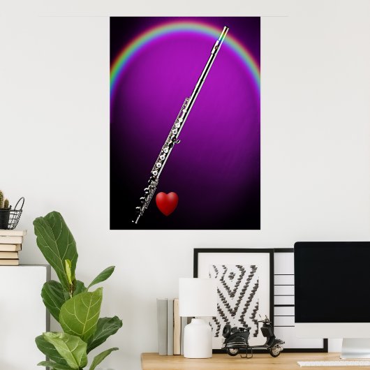 Flute oder Flutist-Poster Poster (Heimbüro)