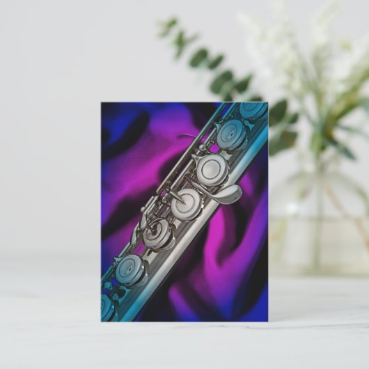 Flute- oder Flutist-Postkarte oder Postkarte (Stehend Vorderseite)