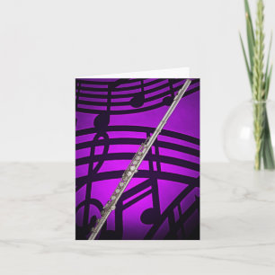 Flute or Flutist Greeting card or Note Card Feiertagskarte