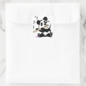 Flute Panda Quadratischer Aufkleber (Tasche)
