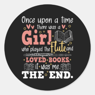 Flute Player Book Flutist Marching Band Musiker Runder Aufkleber