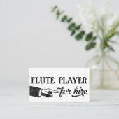 Flute Player Business Cards - Coole Vintage Visitenkarte (Stehend Vorderseite)