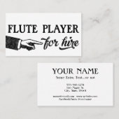 Flute Player Business Cards - Coole Vintage Visitenkarte (Vorne/Hinten)