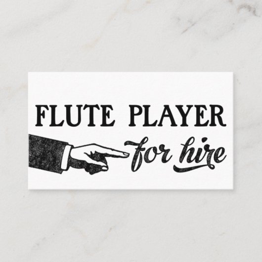 Flute Player Business Cards - Coole Vintage Visitenkarte (Vorderseite)