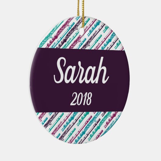 Flute Player - Geschenk für Personalisierte benutz Keramik Ornament (Rechts)