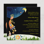 Flute Player Kokopelli Southwestern Wedding Einladung (Vorne/Hinten)