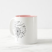 Flute Player Music Dandelion Zweifarbige Tasse (Vorderseite Links)