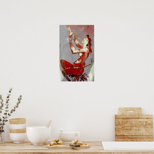 Flute Player / Musiker Poster (Küche)