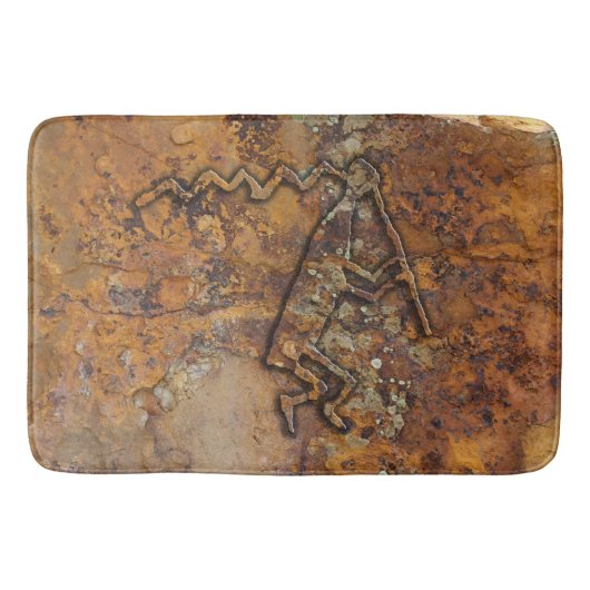 Flute Player Petroglyph Badematte (Vorderseite)