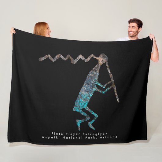 Flute Player Petroglyph Fleece Blanket (Beispiel)