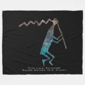 Flute Player Petroglyph Fleece Blanket (Vorderseite (Horizontal))