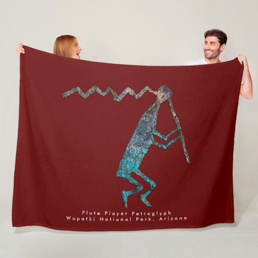 Flute Player Petroglyph Fleece Blanket (Beispiel)