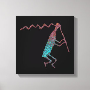 Flute Player Petroglyph Leinwanddruck