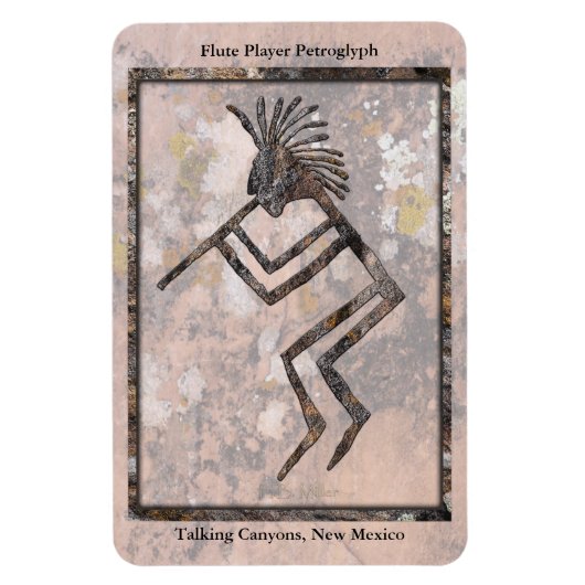 Flute Player Petroglyph Talking Canyons, New Mexic Magnet (Vertikal)